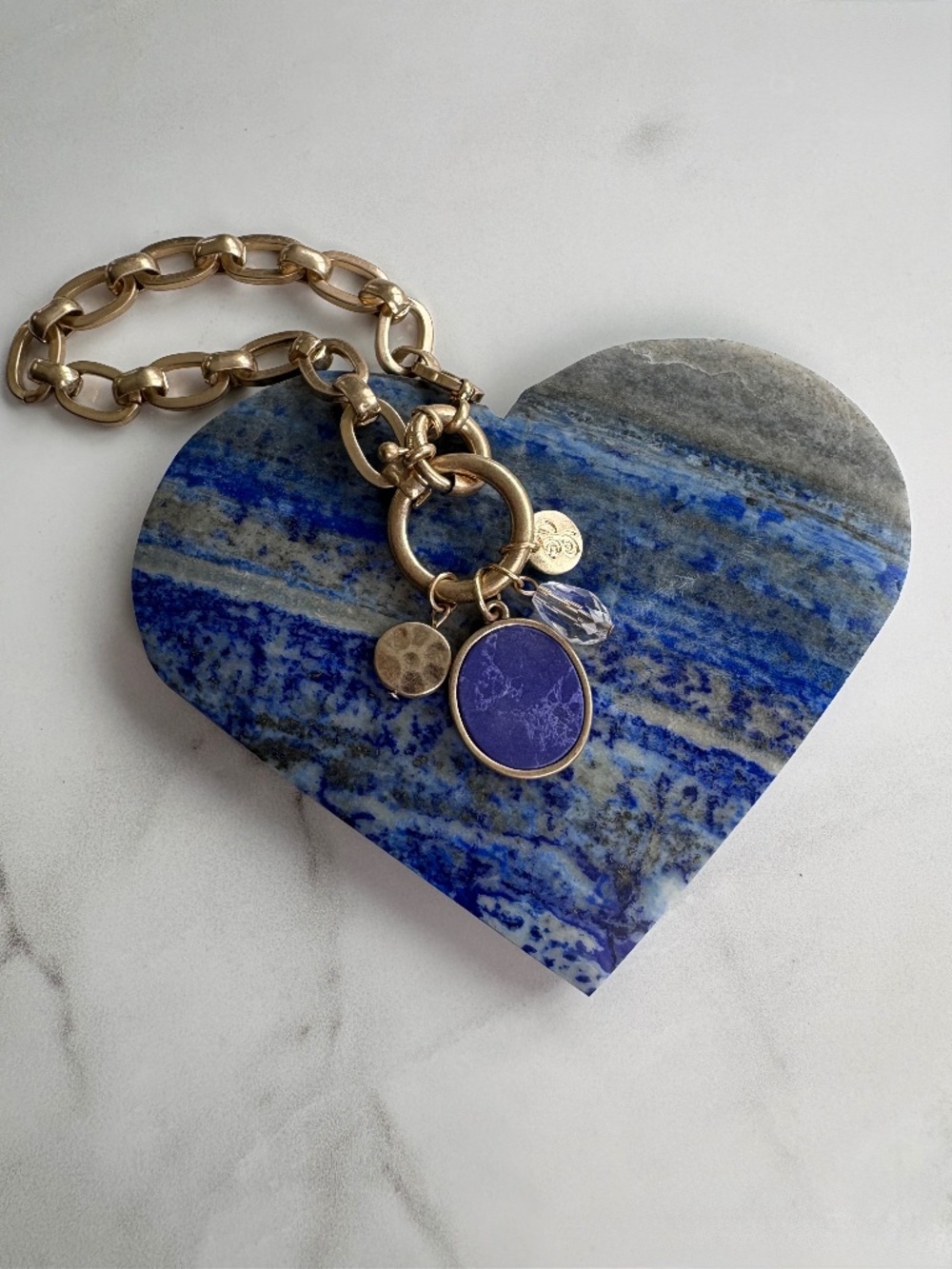 New Faux Lapis Bracelet in Goldtone by Plunder Design